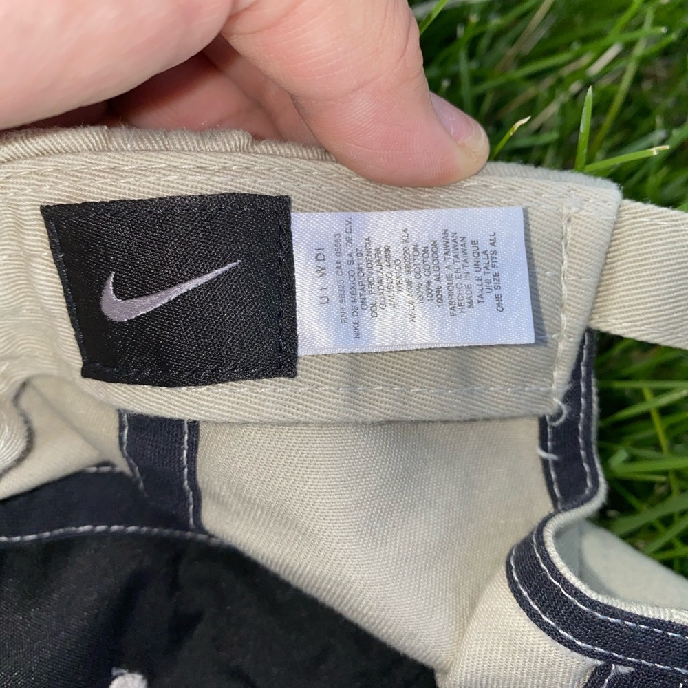 Nike dad hat blue swoosh adjustable strap tan OS - Picture 3 of 4